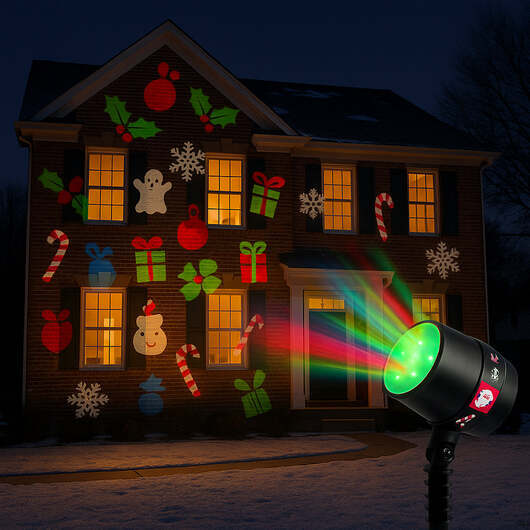 LED Magic Light-projektor  -  med 12 rörliga ljusmotiv