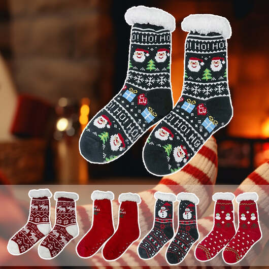 Mysiga julstrumpor - Olika tryck - Unisex - - Svart med snögubbe 39-42