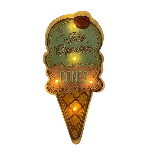 Retroskylt ICE CREAM med ljus