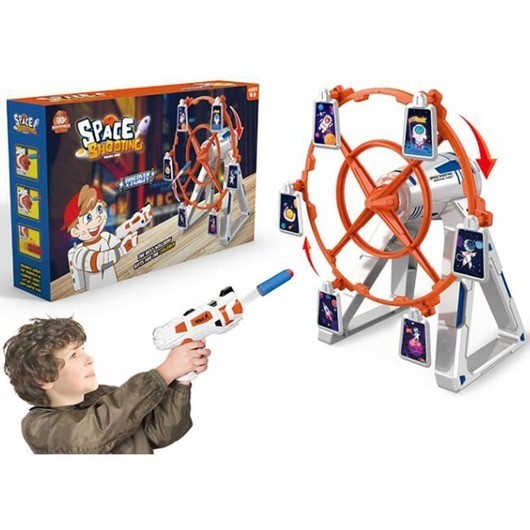 Rymdskjutpistol med roterande poängtavla