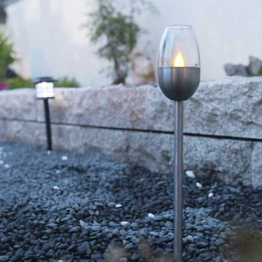 Trädgårdslampa - Soldriven med markspjut 27 cm - förpackning med 2 st.