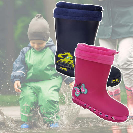 Barns Gummistövlar Röda eller Mörkblå - Röd 33