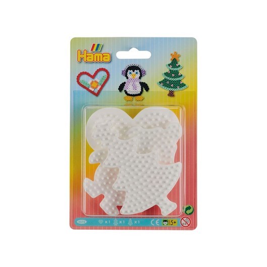 Hama Ironing Beads Pegboards - Heart Penguin Tree