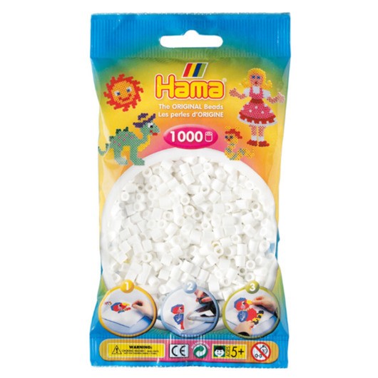 Hama Ironing beads - White (01) 1000pcs.