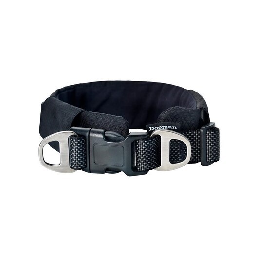 Dogman Emmi Vadderat Justerbart Halsband Svart M (45mm x 45-75cm)