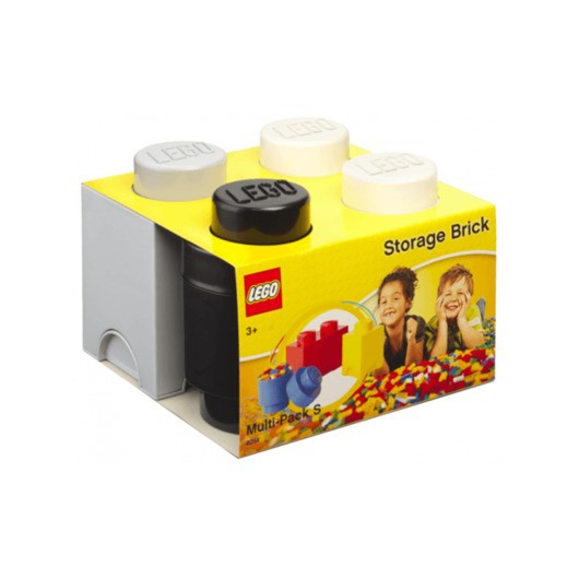 LEGO Förvaring 3-pack - svart, grå, vit