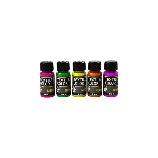 Creativ Company Neon Textile paint - Ass. colors 5x50ml