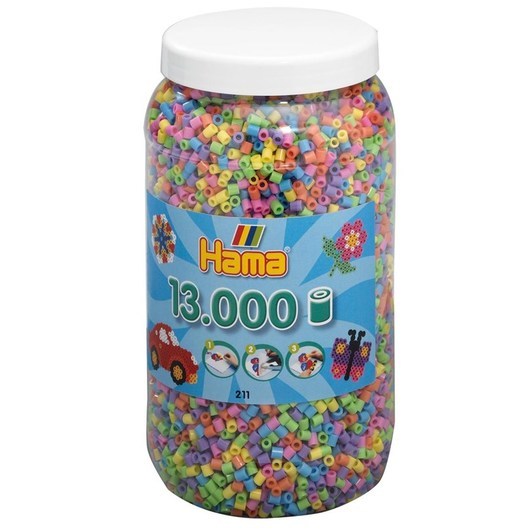 Hama Ironing beads in Pot-Pastelmix 13.000pcs.