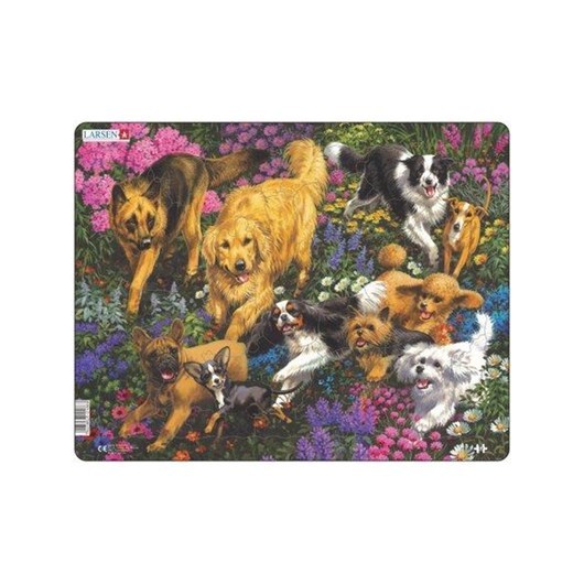 Larsen Puzzles Dogs in a field with flowers