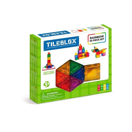 Tileblox Rainbow 30 pcs w/magnetic board