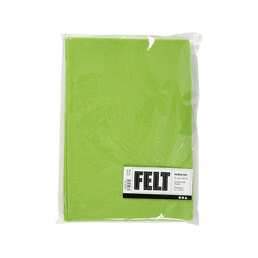 Creativ Company Hobby Felt Light Green A4 10 Sheets