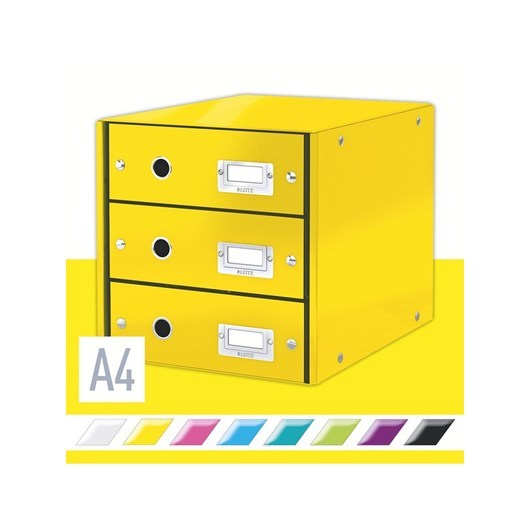 Leitz Förvaringsbox Click &amp; Store WOW 3 lådor