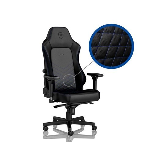 noblechairs HERO Gaming Chair - Black/Blue Gaming Stol - Svart / Blå - PU-skin - Upp till 150 kg