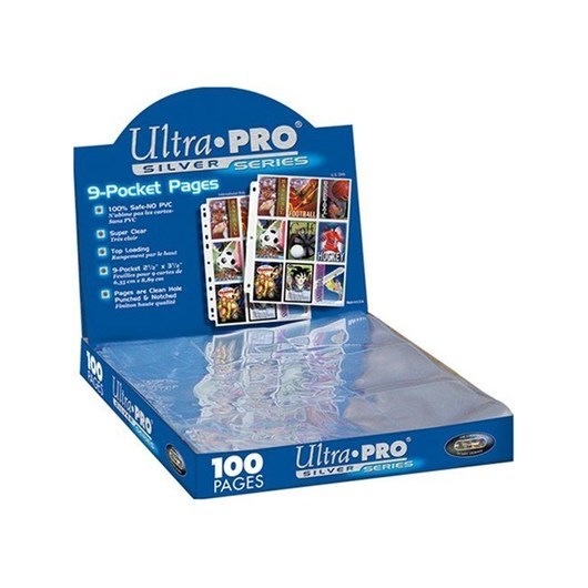UltraPro 9-Pocket Pages Silver Blue (100 Pages)