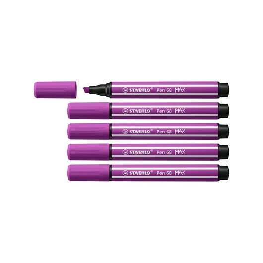 STABILO Pen 68 MAX - Felt-tip pen with thick chisel point - Lilac