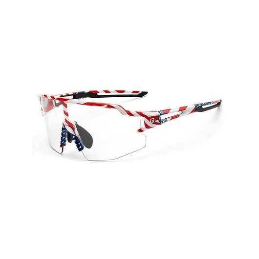 Rockbros Cycling Glasses Photochromic with UV Protection and Corrective Insert 14120008002 - USA Pattern - White