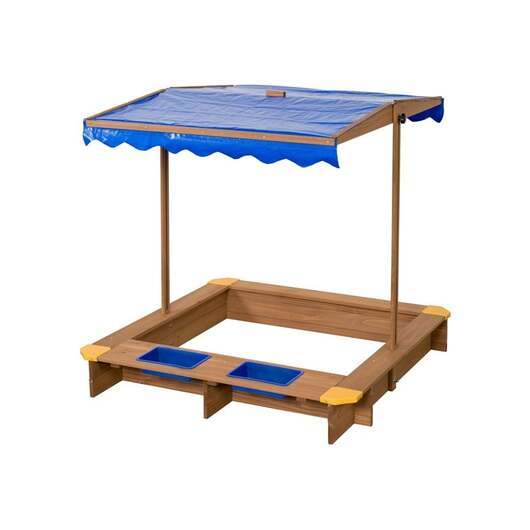 SwingKing Wooden Sandbox with Water Bowls and Cove