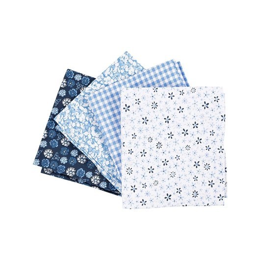 Creativ Company Patchwork Fabric Blue 45x55cm 4pcs.