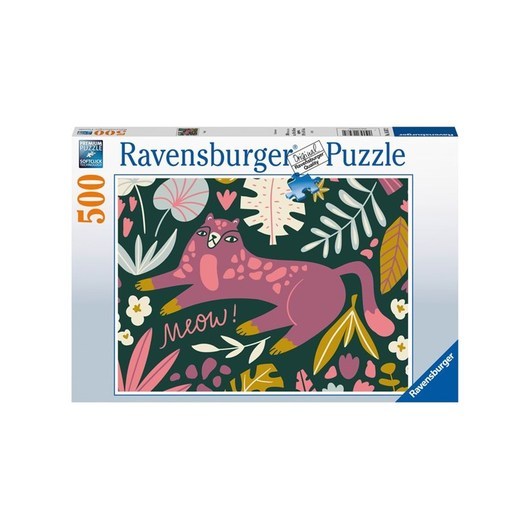 Ravensburger Pink Cat In The Meadow 500p