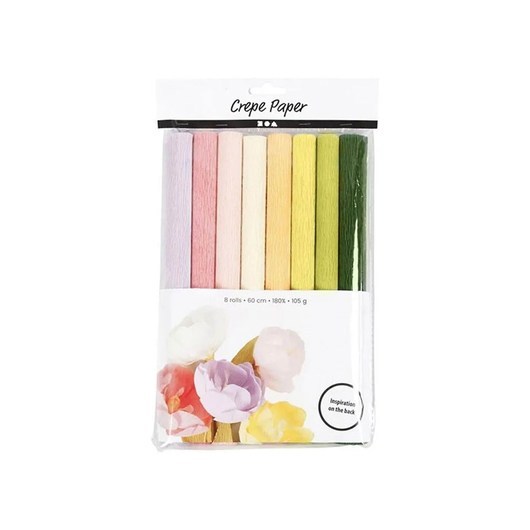 Creativ Company Crepe Paper Pastel Colors 8 Sheets