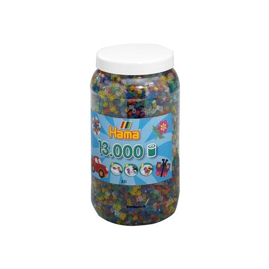 Hama Ironing beads in Pot-Transparantmix 13.000pcs.