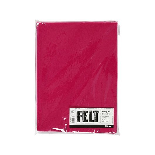 Creativ Company Craft felt Cerise A4 1.5-2 mm 10 sheets