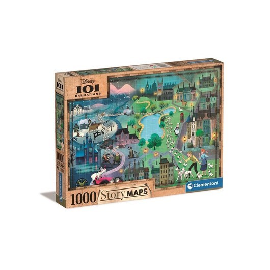 Clementoni Puzzle 1000 Pieces Story Maps 101 Dalmatians Golv