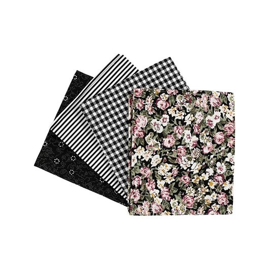 Creativ Company Patchwork Fabric Black 45x55cm 4pcs.