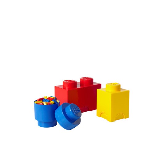 LEGO Förvaring 3-pack - röd, blå, gul