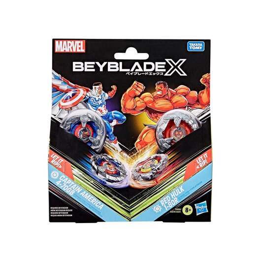 Beyblade X Captain America 4-70GB &amp; Red Hulk 1-80R