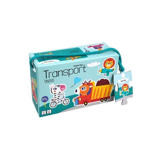 Barbo Toys Little Bright Ones - 3 Puzzles - Transport