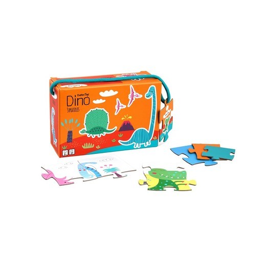 Barbo Toys Little Bright Ones - 3 Puzzles - Dinosaur
