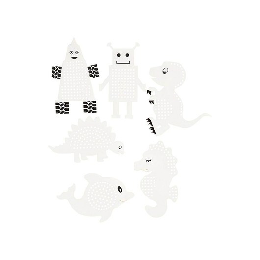Creativ Company Embroidery figures Animals and Robots 18 pcs.