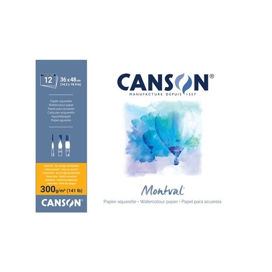 Canson Montval CP 36x48 cm 300G Pad 12 SH