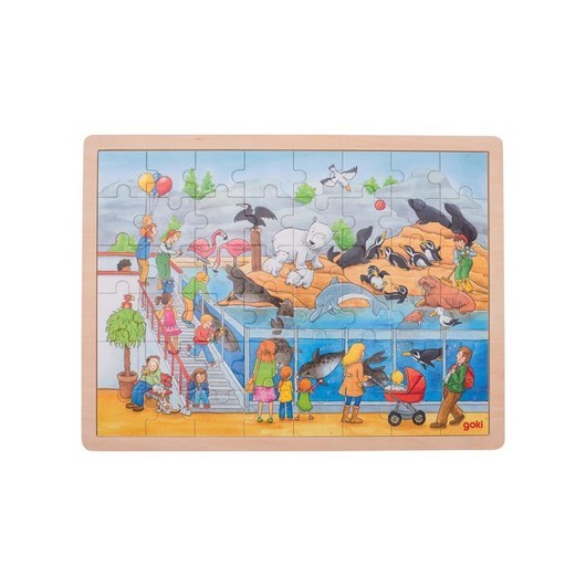 Goki Wooden Puzzle Zoo Trä