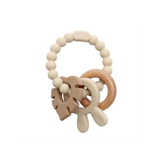 Magni Teether bracelet in LFGB silicone with bunny appendix - Beige