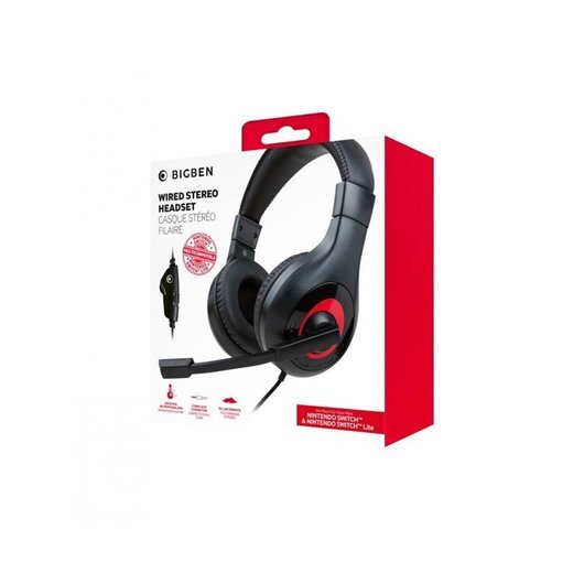 BigBen Interactive Stereo Gaming Headset V1 - Black/Red - Headset - Nintendo Switch