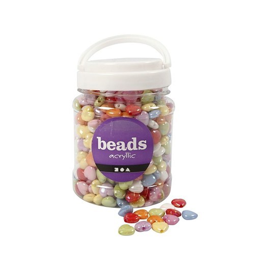 Creativ Company Heart Beads in Jar 700ml