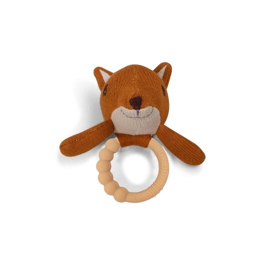 Filibabba Rattle w. Silicone teether - Freya the fox