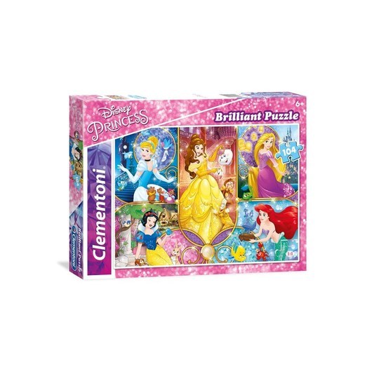 Clementoni Brilliant Puzzle Disney Princess 104st Golv
