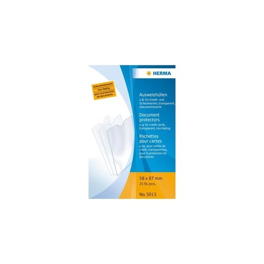 HERMA protective pocket - for 58 x 87 mm - transparent (pack of 25)
