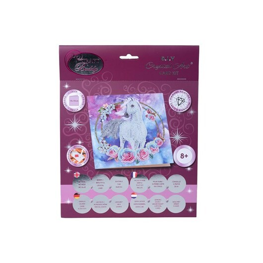 Craft Buddy Unicorn Garland 18x18cm Crystal Art Card