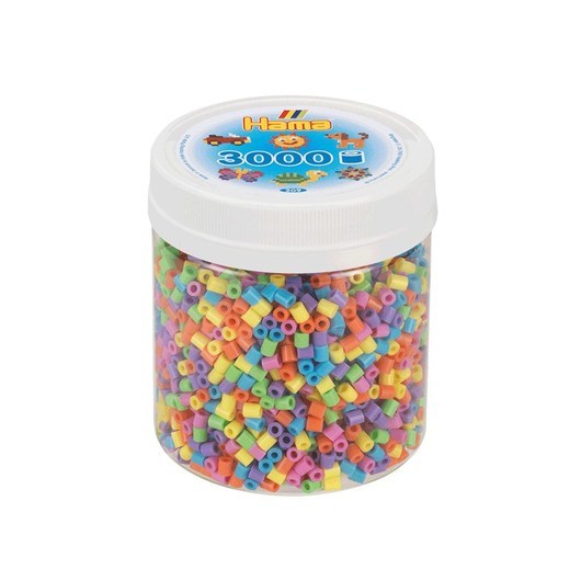 Hama Ironing Beads in Jar - Pastel Mix (50) 3000pcs