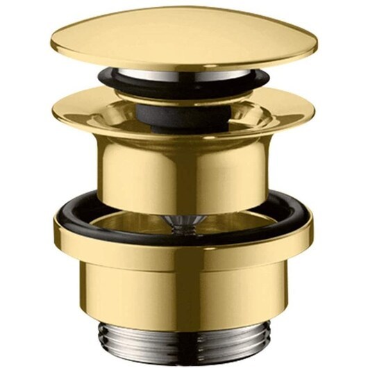 Hansgrohe waste set brass push-open for basin and bidet mixers polished gold-optic
