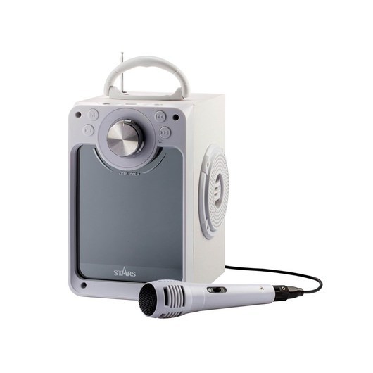 Stars Karaoke machine w/bluetooth WHITEDisco LED light