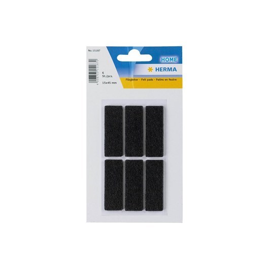 HERMA Protectiv feltpads black 15 x 45 mm