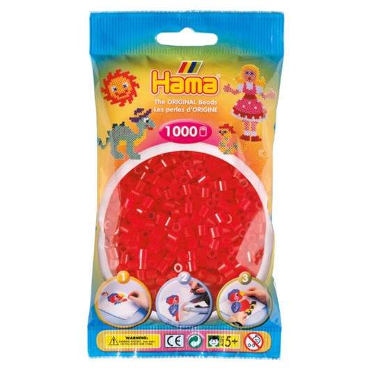 Hama Ironing beads - Red transparent (013) 1000pcs.