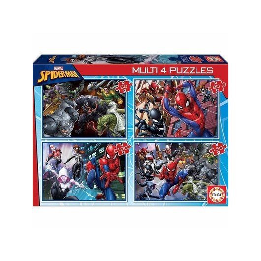 Educa Multi 4 Spider-Man 50-80-100-150 3D pusselspel