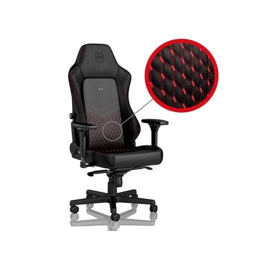 noblechairs HERO Gaming Chair - Black/Red Gaming Stol - Svart / Röd - PU-skin - Upp till 150 kg