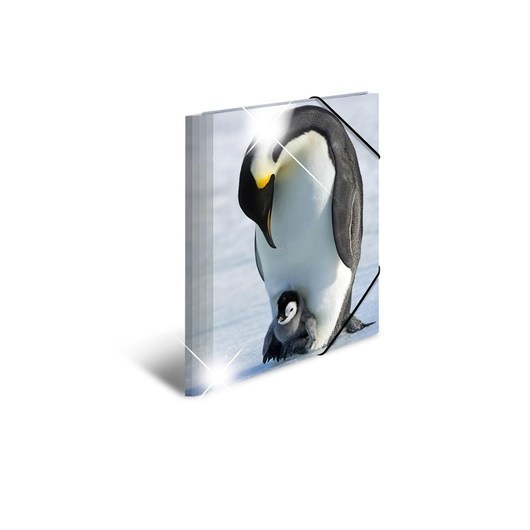 HERMA Elasticated folder glossy animals A4 PP penguins
